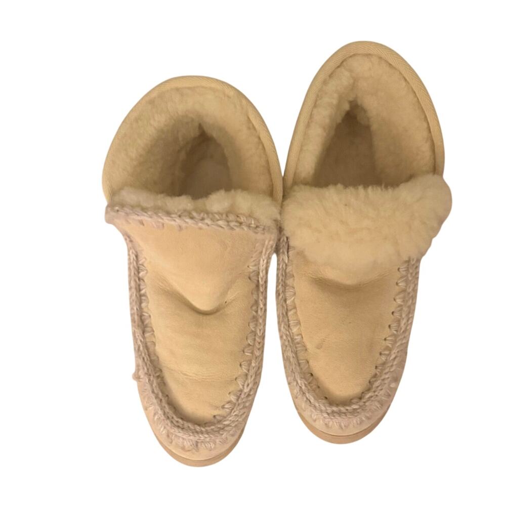 Mou Cream Shearling Ankle Boots Size 11 - Picture 2 of 6